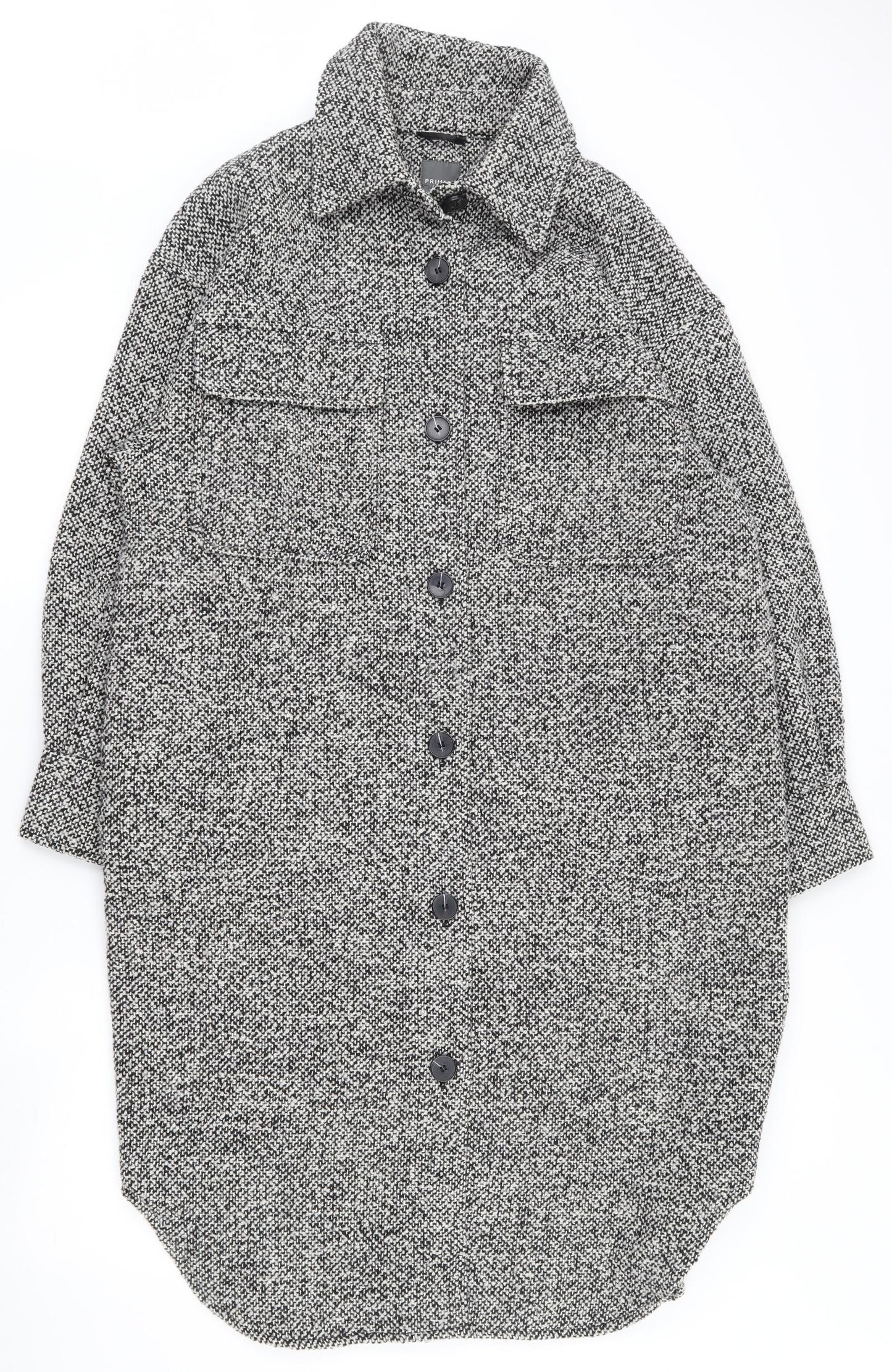 Primark Womens Grey   Overcoat Coat Size 10  Button
