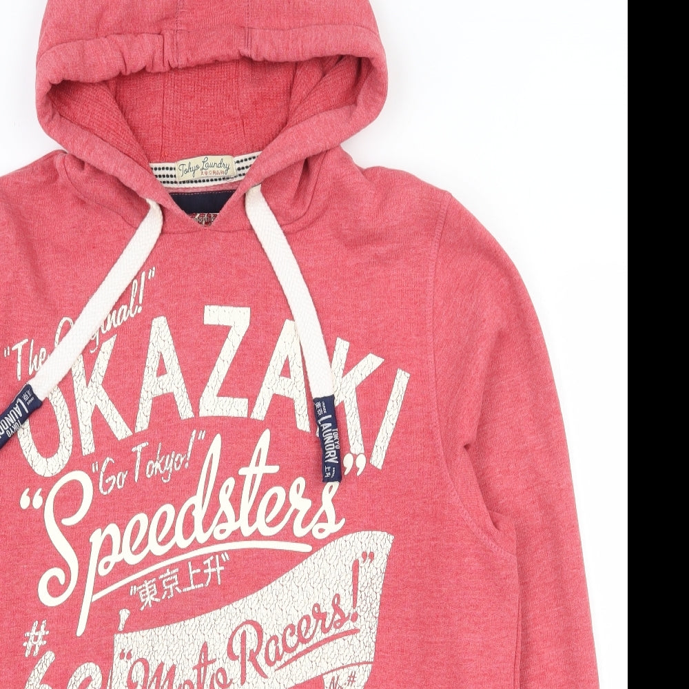 Superdry Mens Pink  Polyester Pullover Hoodie Size XL