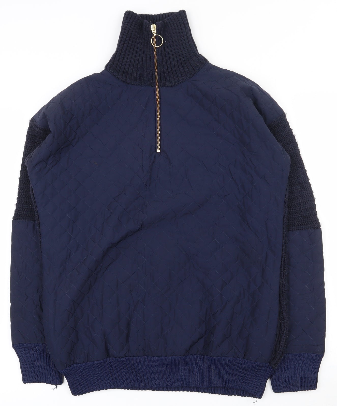 Topshop Womens Blue  Acrylic Pullover Sweatshirt Size 6  Zip