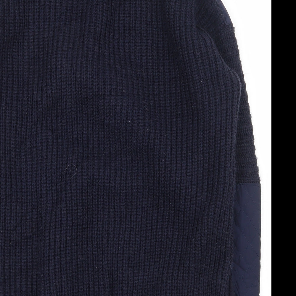 Topshop Womens Blue  Acrylic Pullover Sweatshirt Size 6  Zip