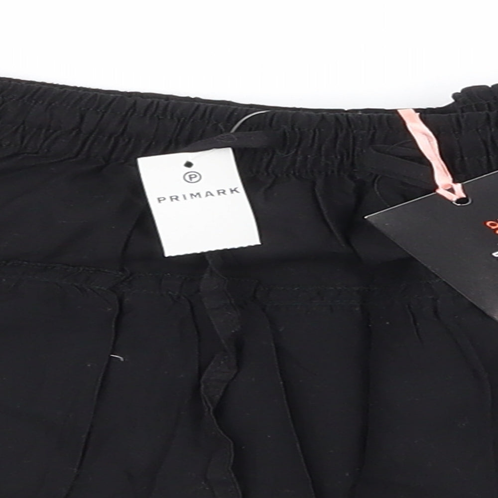 Atmosphere Womens Black  Cotton Skater Skirt Size 12   Drawstring - Beach Skirt