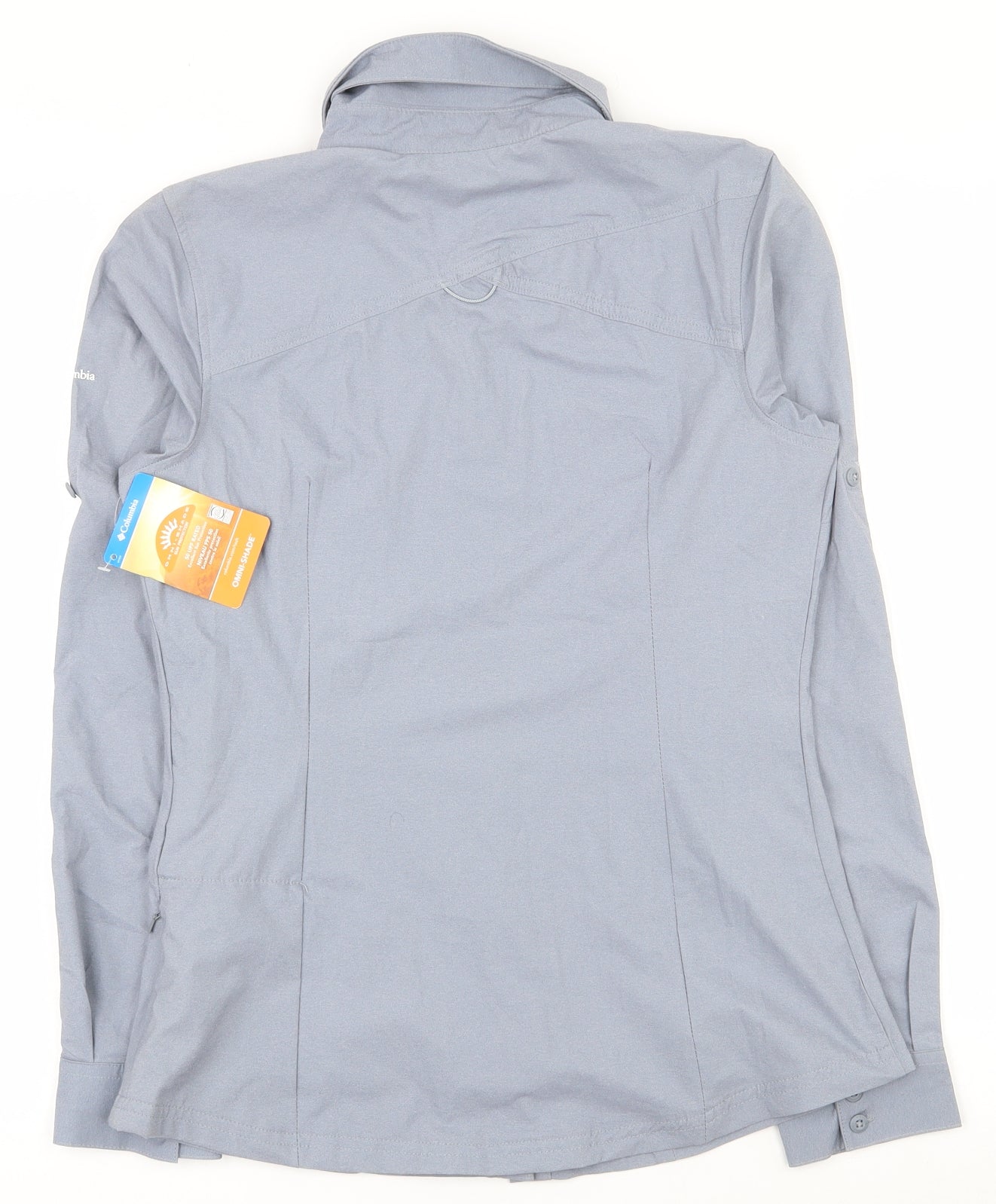 Columbia Womens Grey  Polyester Basic Button-Up Size S Collared