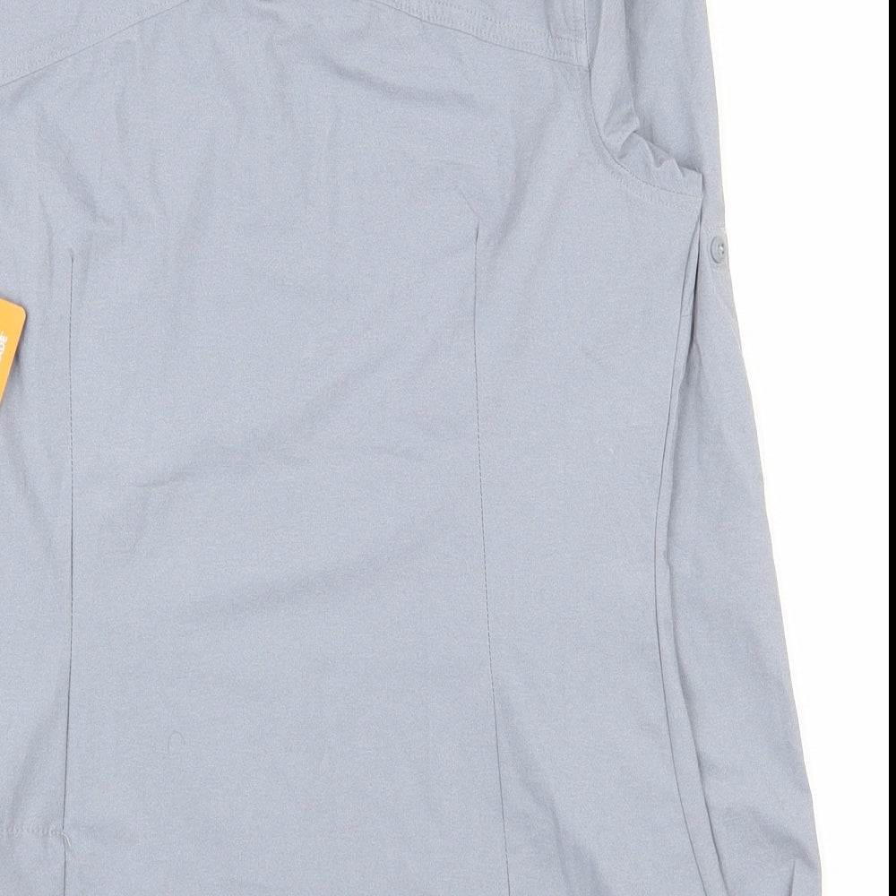 Columbia Womens Grey  Polyester Basic Button-Up Size S Collared