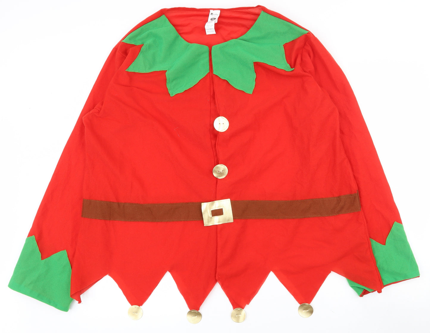 Smiffys Mens Red  Polyester  T-Shirt Size XL Round Neck  - Christmas fancy dress costume