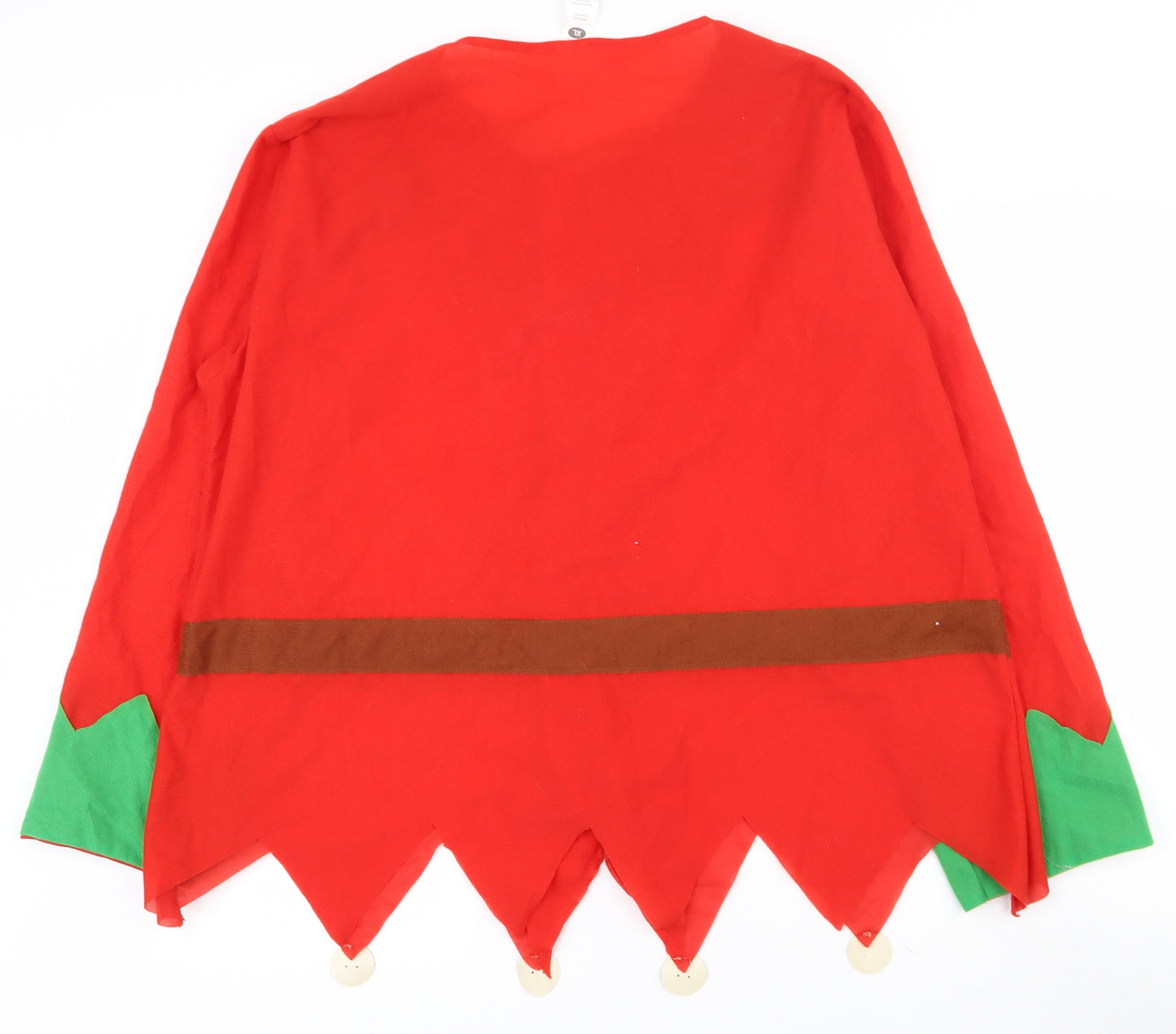 Smiffys Mens Red  Polyester  T-Shirt Size XL Round Neck  - Christmas fancy dress costume