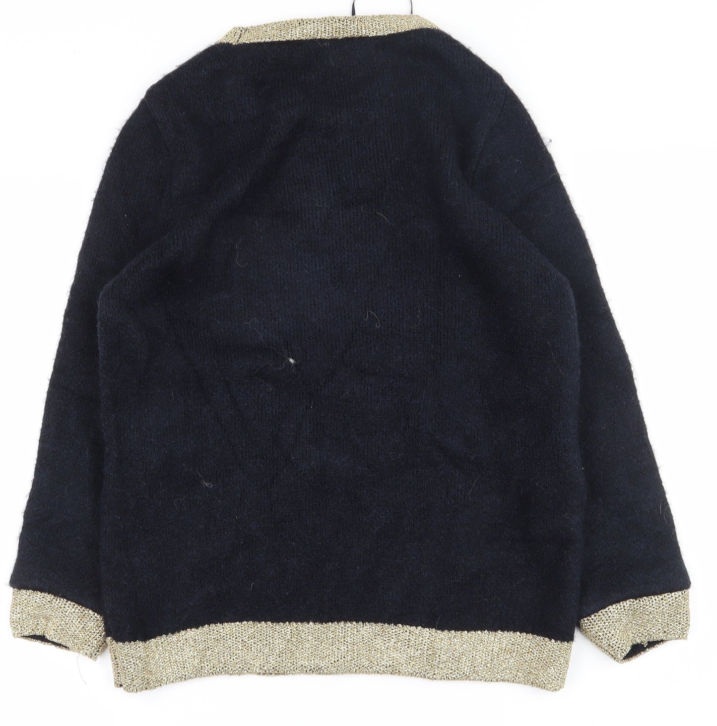 Marks and Spencer Womens Black Round Neck  Acrylic Pullover Jumper Size 10