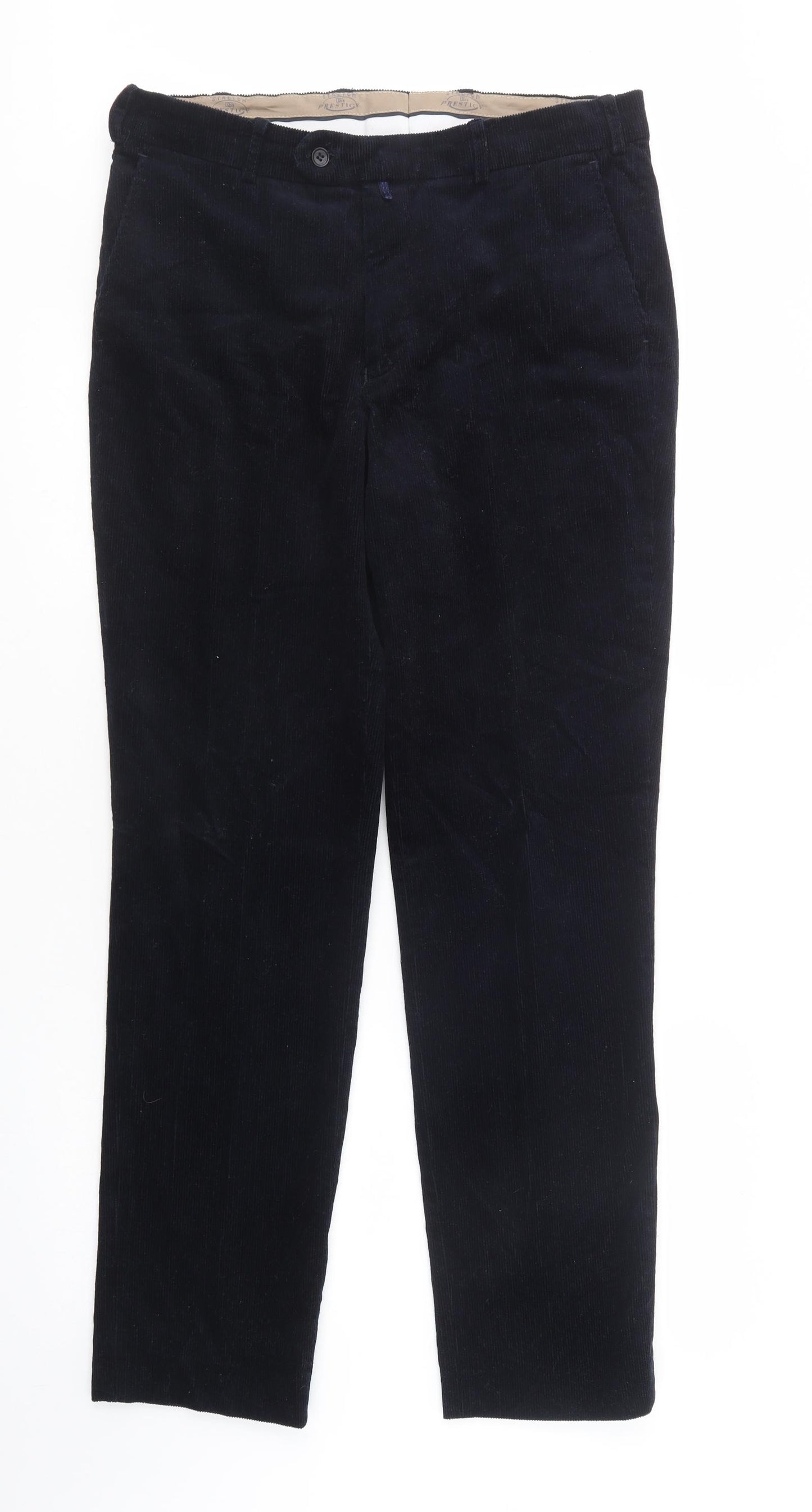 DG's Mens Blue  Cotton Chino Trousers Size 34 in L32 in Regular Button