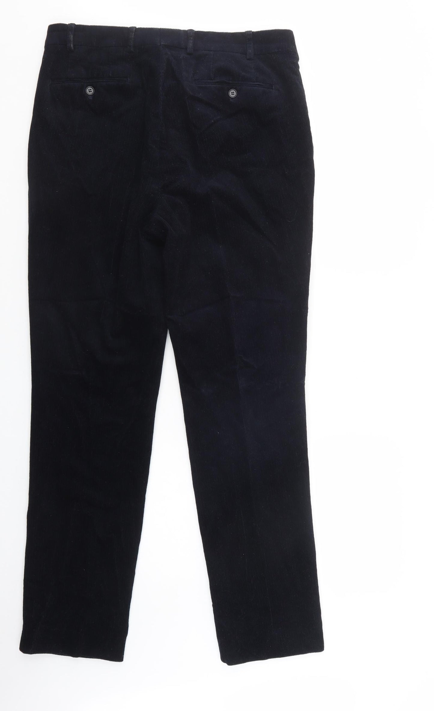 DG's Mens Blue  Cotton Chino Trousers Size 34 in L32 in Regular Button