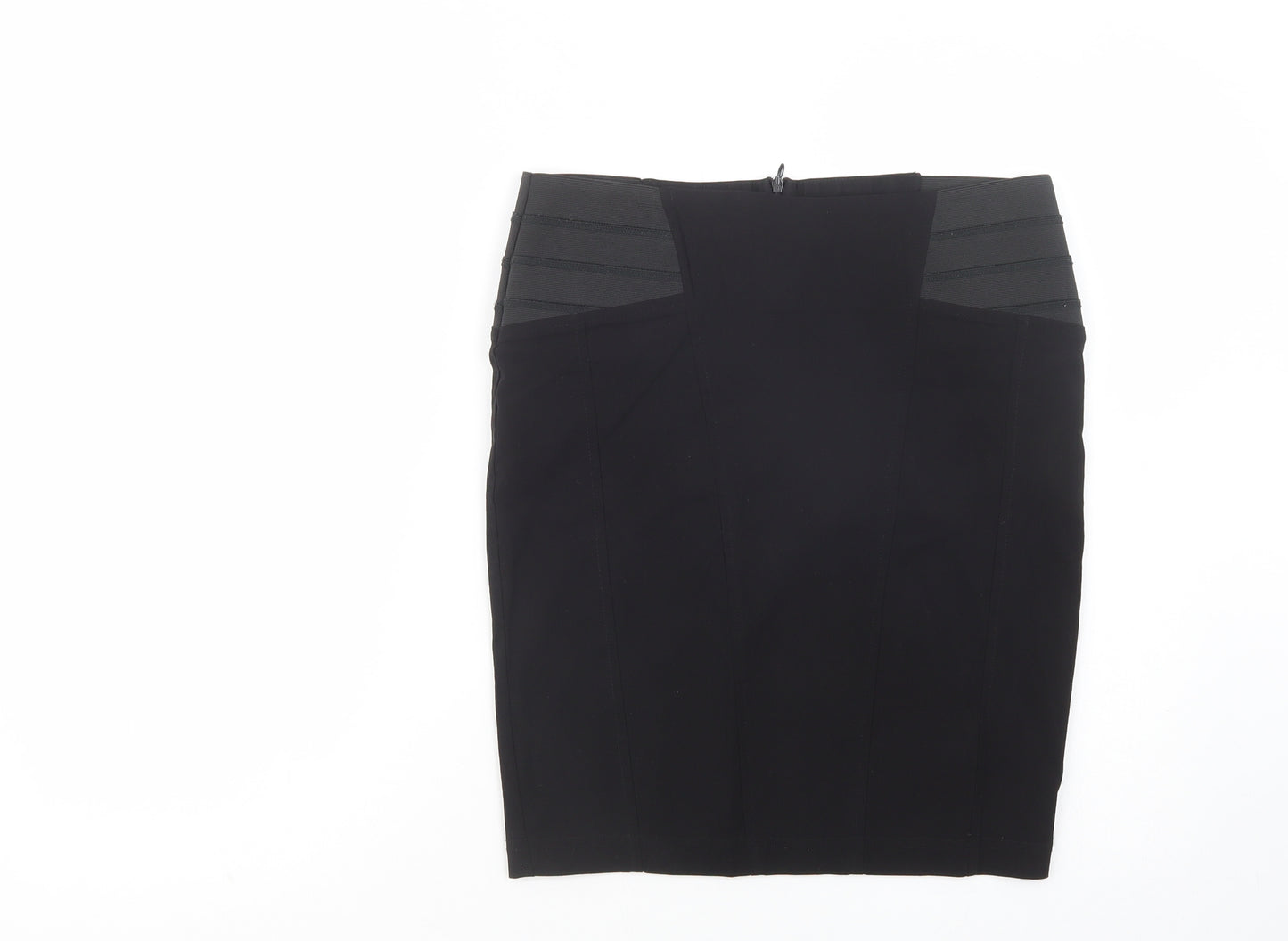 Jane Norman Womens Black  Viscose Straight & Pencil Skirt Size 14   Zip