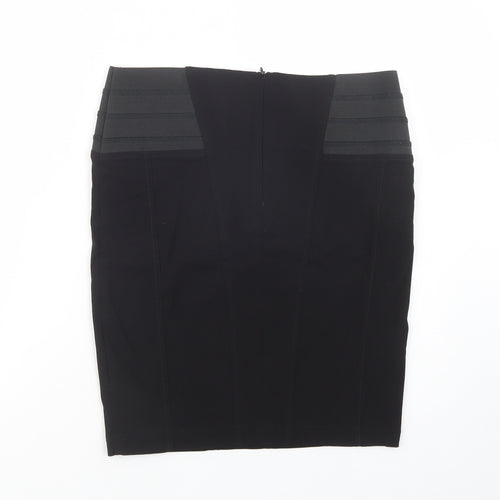 Jane Norman Womens Black  Viscose Straight & Pencil Skirt Size 14   Zip