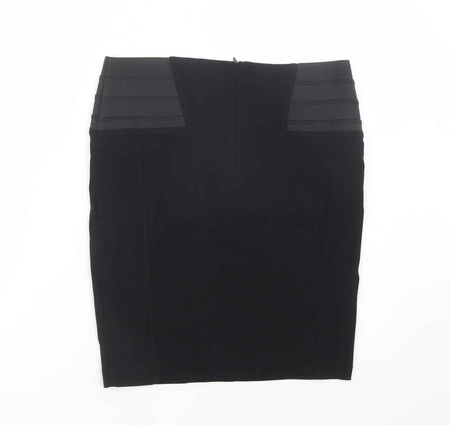 Jane Norman Womens Black  Viscose Straight & Pencil Skirt Size 14   Zip