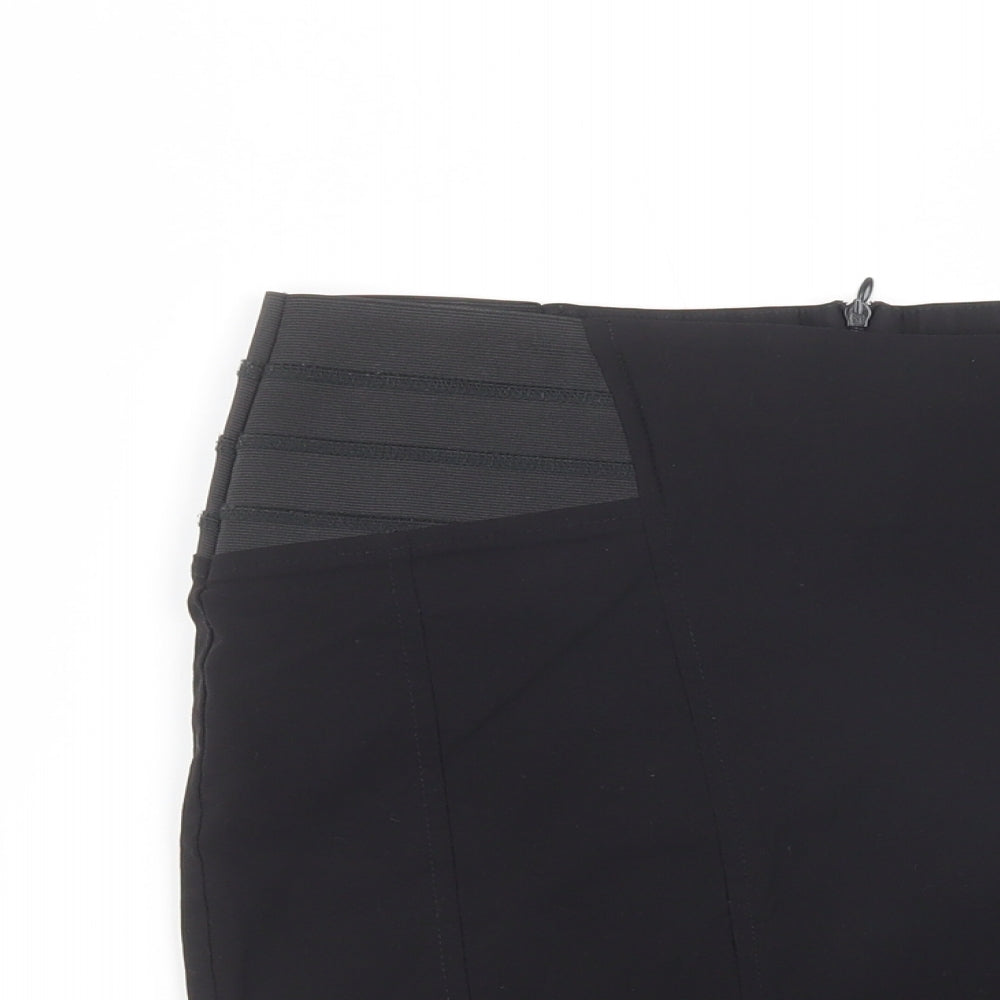 Jane Norman Womens Black  Viscose Straight & Pencil Skirt Size 14   Zip
