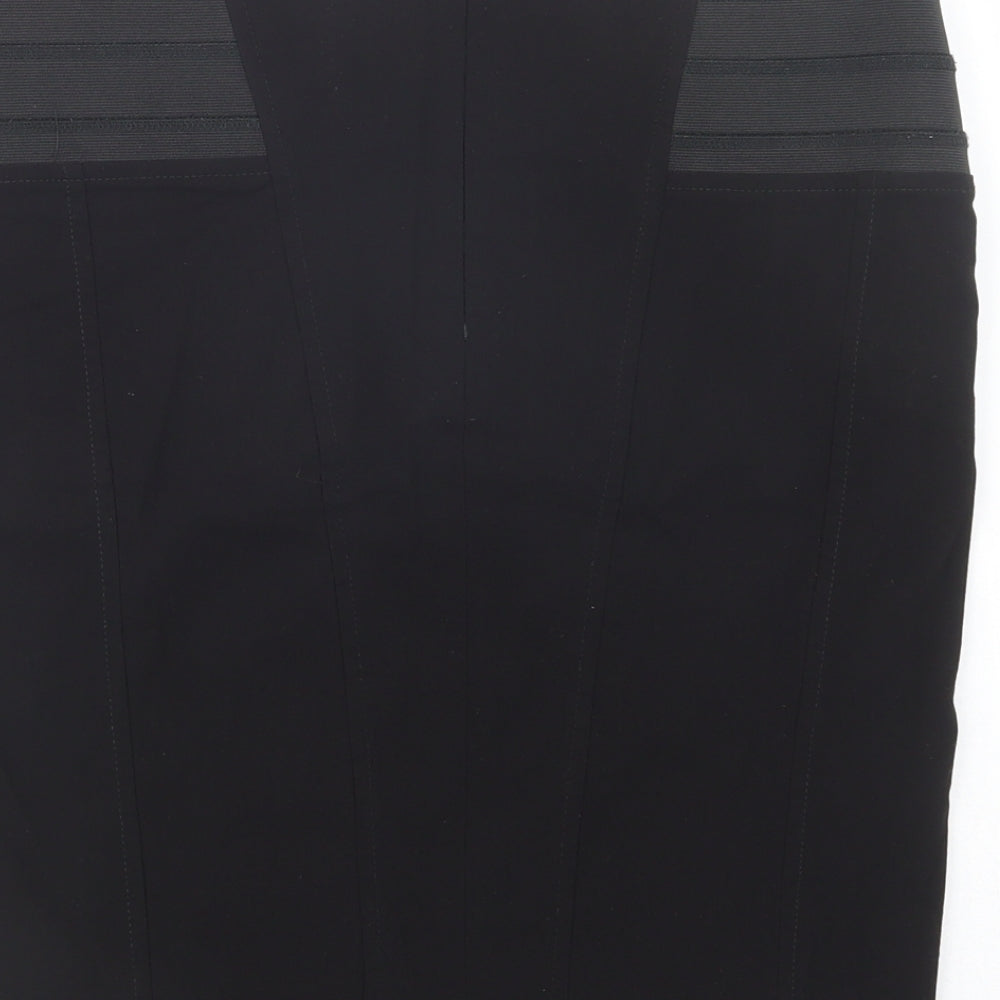 Jane Norman Womens Black  Viscose Straight & Pencil Skirt Size 14   Zip