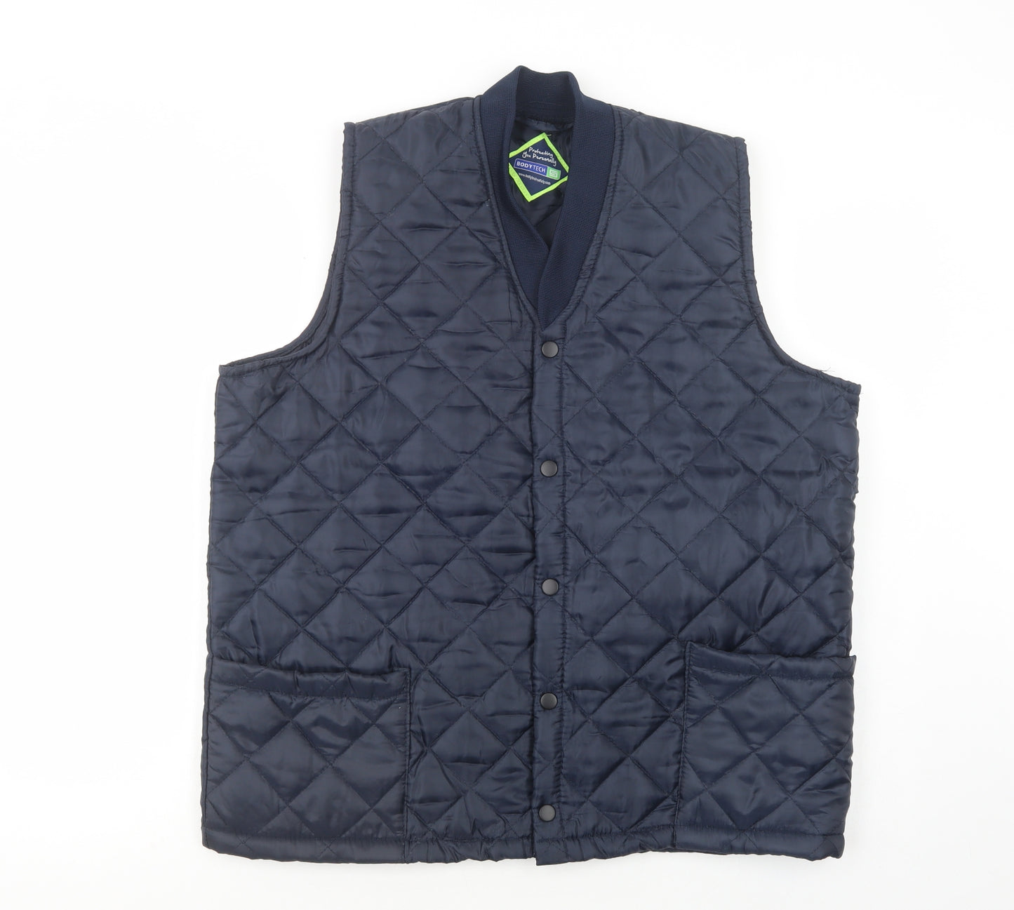 Bodytech Mens Blue   Gilet Waistcoat Size M  Snap