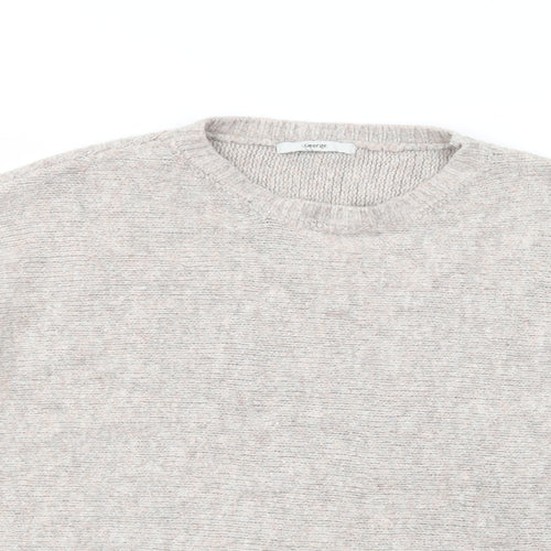 George Womens Beige Crew Neck  Acrylic Pullover Jumper Size L