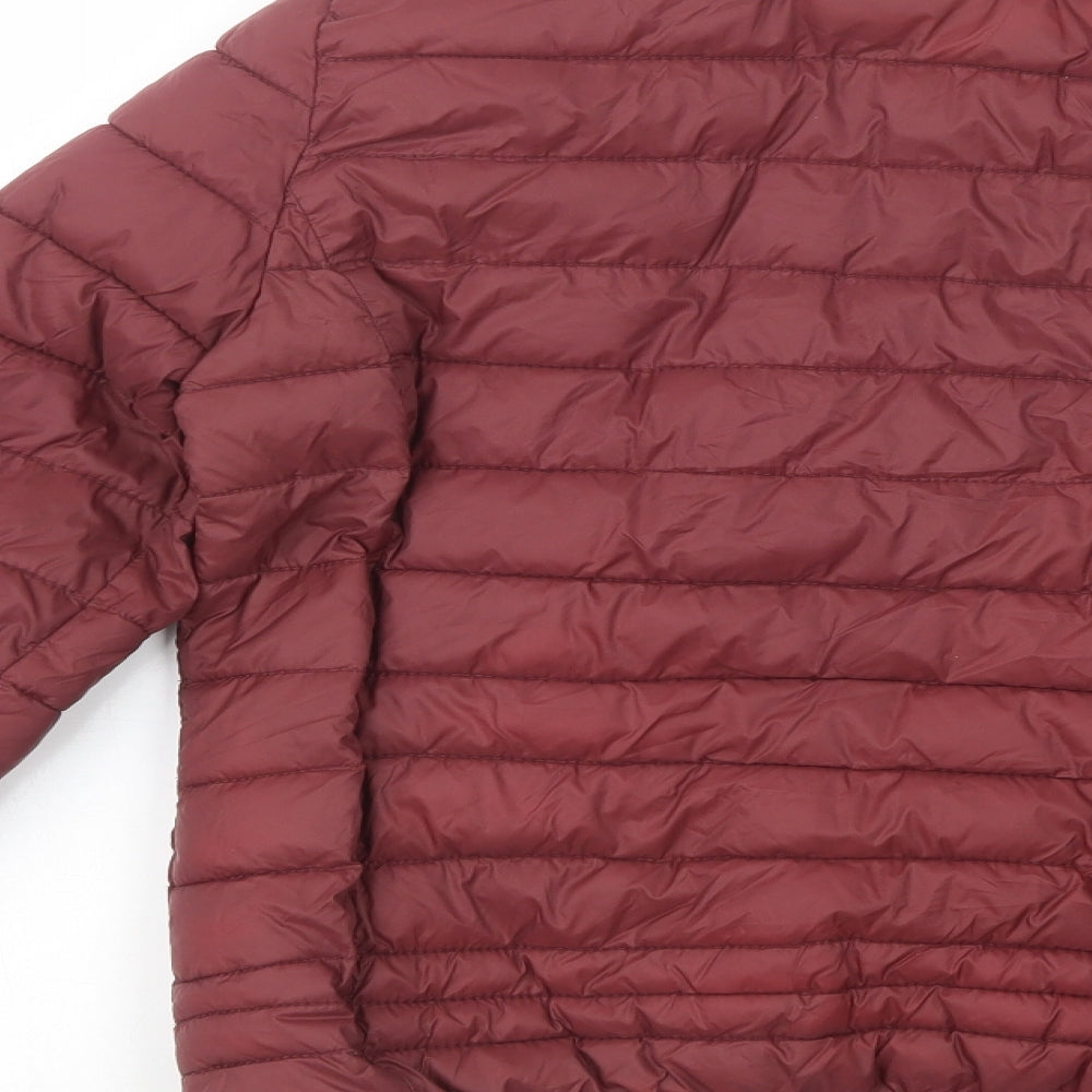 Pull & Bear Womens Red   Quilted Jacket Size L  Zip