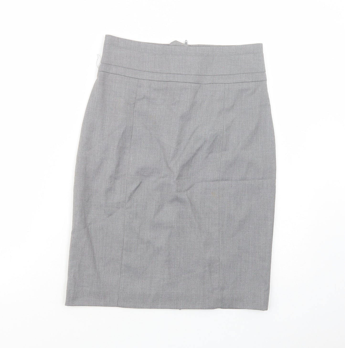 H&M Womens Grey  Polyester Straight & Pencil Skirt Size 8   Zip