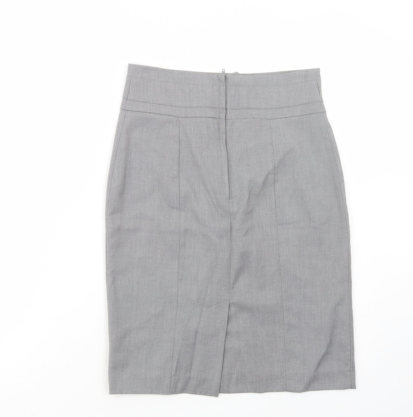 H&M Womens Grey  Polyester Straight & Pencil Skirt Size 8   Zip