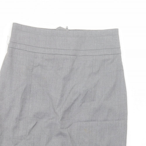 H&M Womens Grey  Polyester Straight & Pencil Skirt Size 8   Zip