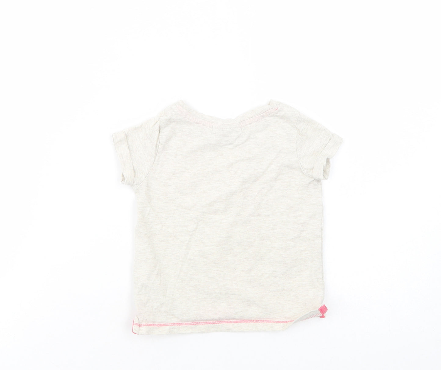 NEXT Baby Grey  Cotton Pullover T-Shirt Size 6-9 Months Crew Neck Pullover - Bunny