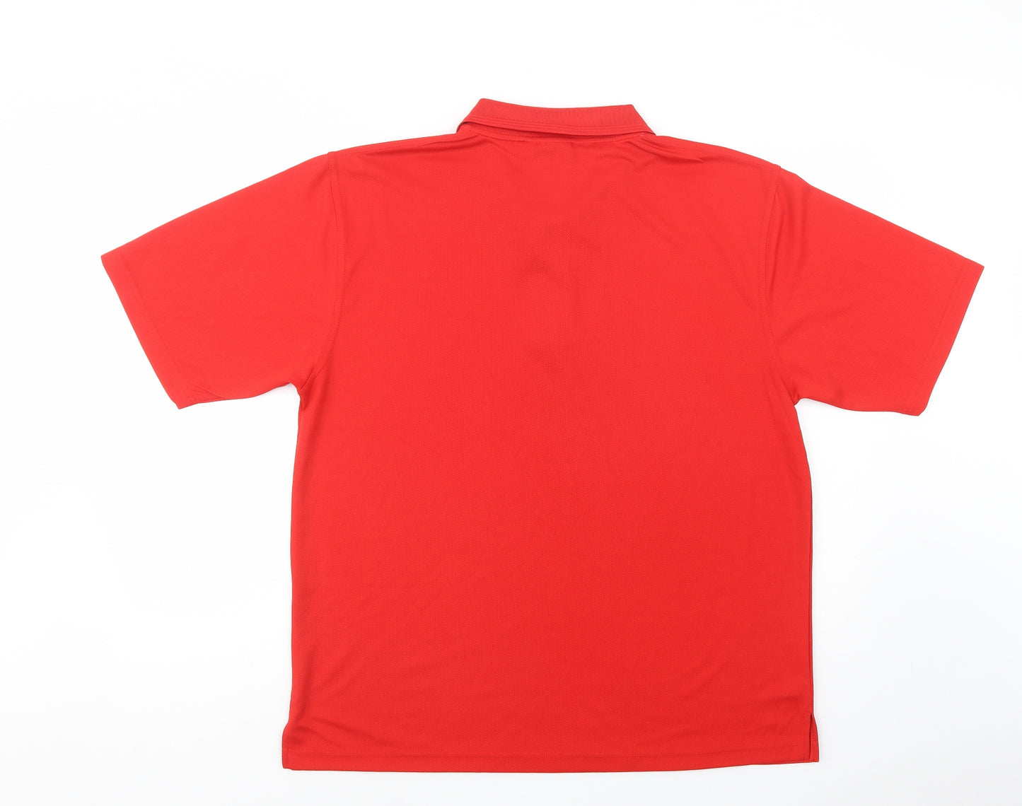 Boronia Mens Red  Polyester  Polo Size L Collared Button