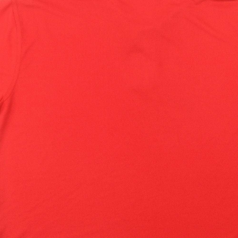 Boronia Mens Red  Polyester  Polo Size L Collared Button