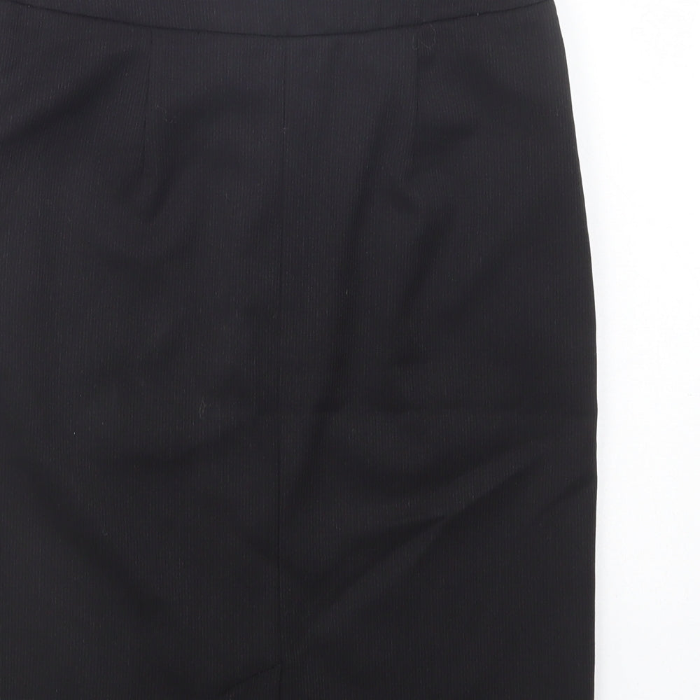 H&M Womens Black  Polyester Straight & Pencil Skirt Size 6   Button