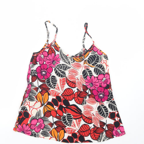 F&F Womens Multicoloured Floral Viscose Camisole Blouse Size 8 Scoop Neck