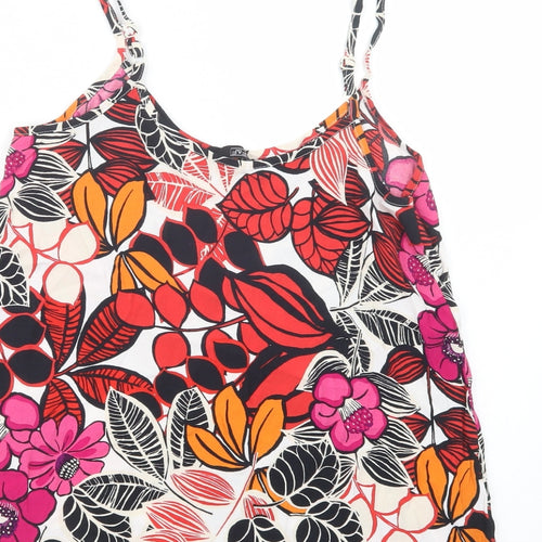 F&F Womens Multicoloured Floral Viscose Camisole Blouse Size 8 Scoop Neck