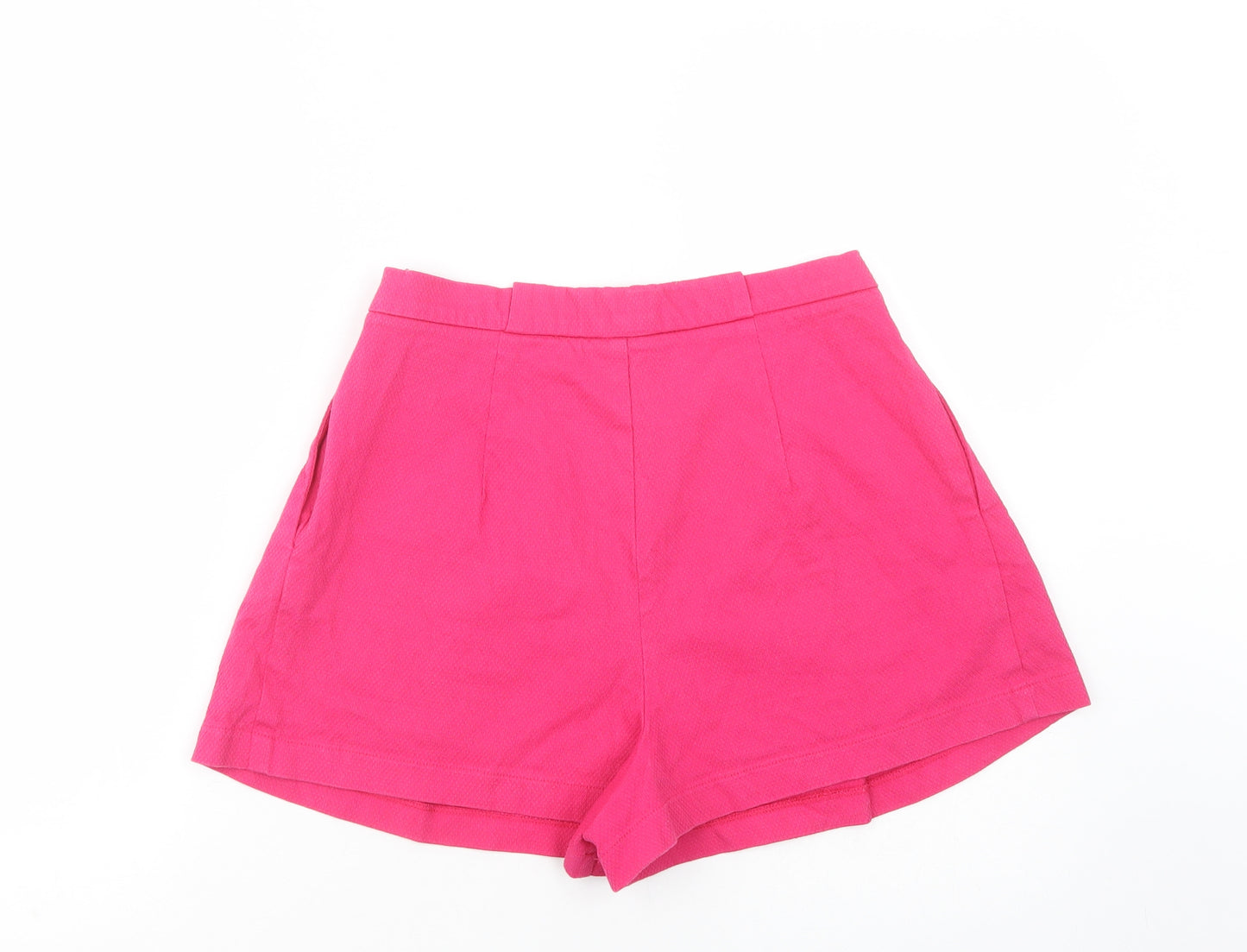 Zara Womens Pink  Cotton Sailor Shorts Size M L3 in Regular Zip