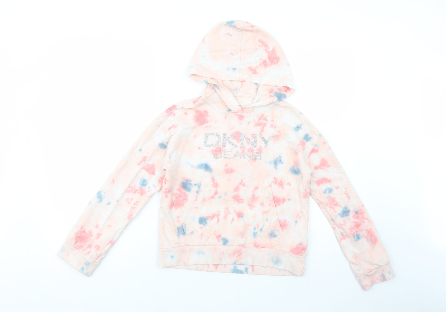 DKNY Girls Pink  Cotton Pullover Sweatshirt Size 12-13 Years  Pullover - Tie Dye