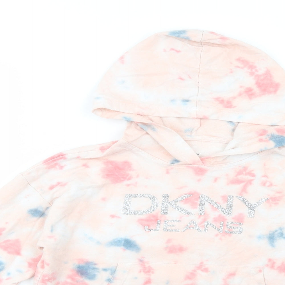 DKNY Girls Pink  Cotton Pullover Sweatshirt Size 12-13 Years  Pullover - Tie Dye