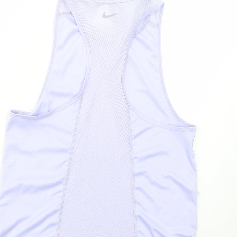 Nike Womens Purple  Polyester Pullover Tank Size S Scoop Neck Pullover