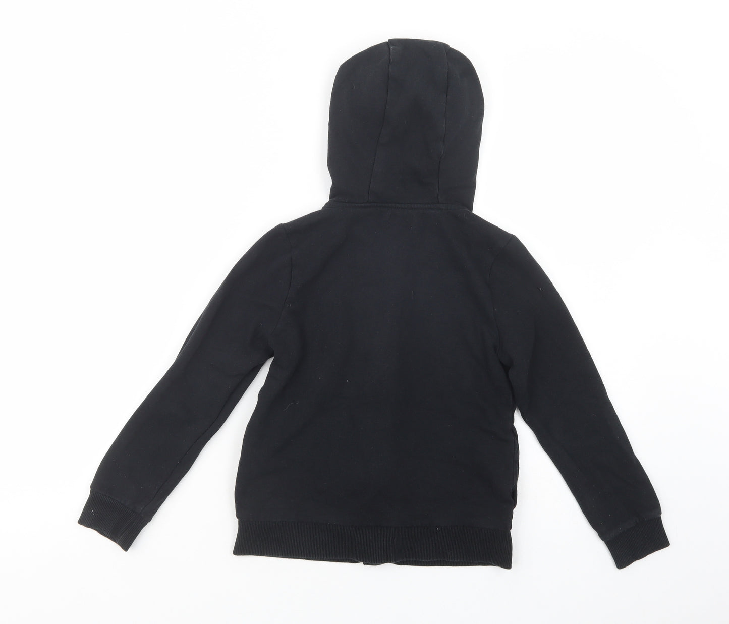 F&F Girls Black  Cotton Full Zip Hoodie Size 8-9 Years  Zip - Unicorn