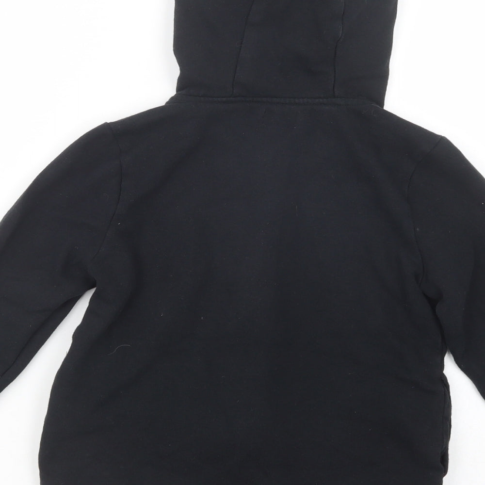 F&F Girls Black  Cotton Full Zip Hoodie Size 8-9 Years  Zip - Unicorn