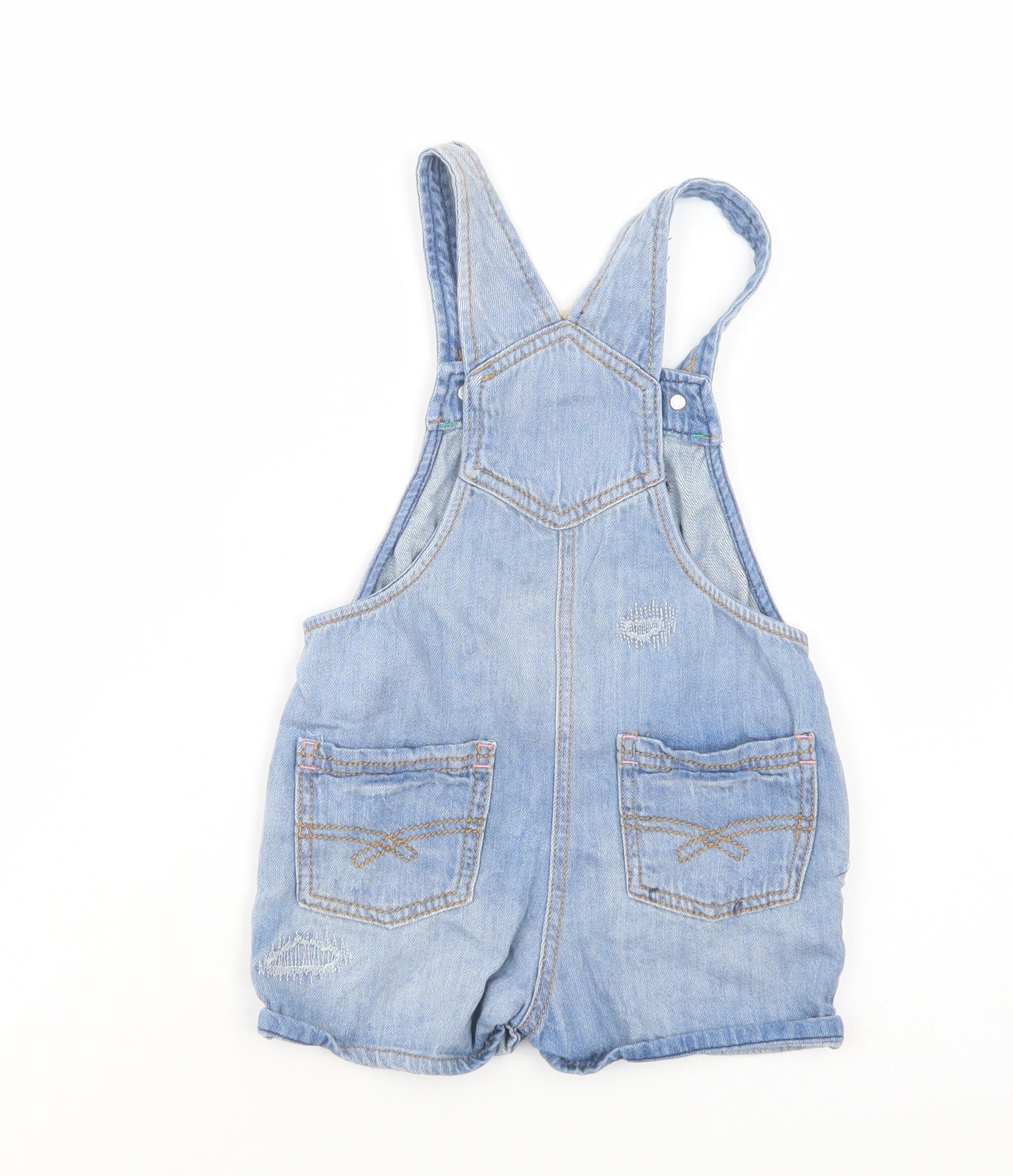 NEXT Girls Blue  Cotton Dungarees Trousers Size 3-4 Years  Regular Button