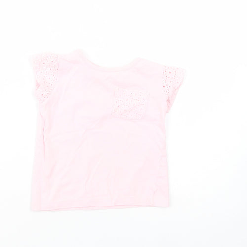 E-vie Angel Girls Pink  Cotton Pullover T-Shirt Size 3 Years Crew Neck Pullover