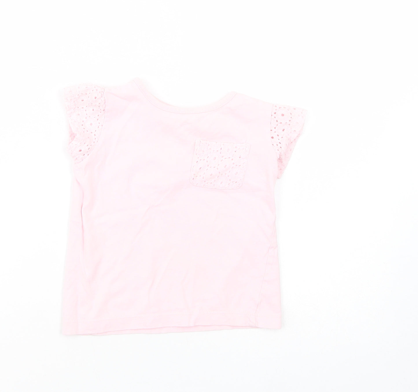 E-vie Angel Girls Pink  Cotton Pullover T-Shirt Size 3 Years Crew Neck Pullover