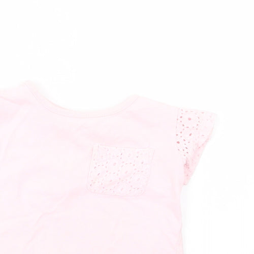 E-vie Angel Girls Pink  Cotton Pullover T-Shirt Size 3 Years Crew Neck Pullover
