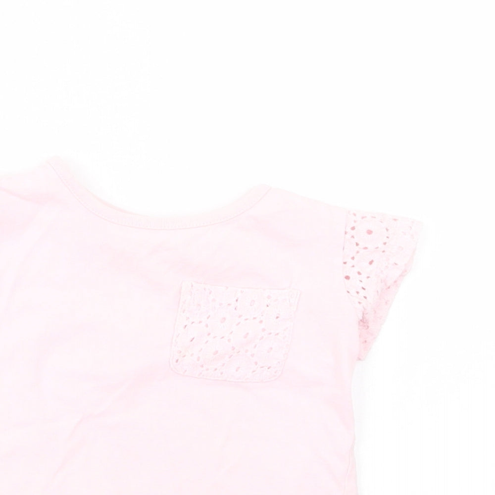 E-vie Angel Girls Pink  Cotton Pullover T-Shirt Size 3 Years Crew Neck Pullover