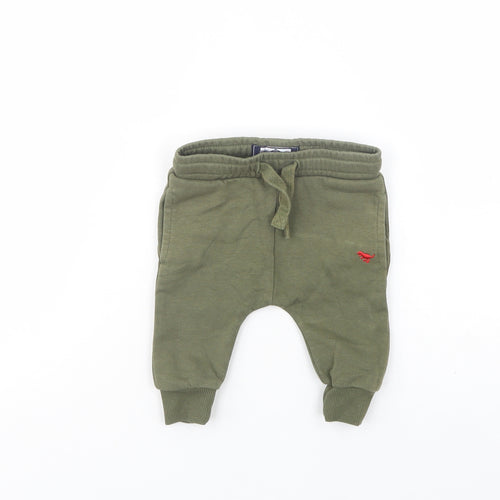 NEXT Baby Green  Cotton Pedal Pusher Trousers Size 3-6 Months  Drawstring