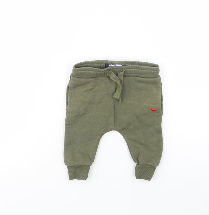 NEXT Baby Green Cotton Pedal Pusher Trousers Size 3-6 Months Drawstring