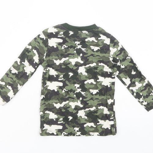 Dunnes Stores Baby Green Camouflage Cotton Pullover T-Shirt Size 6-9 Months Crew Neck Pullover