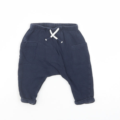 NEXT Baby Blue  Cotton Jogger Trousers Size 6-9 Months