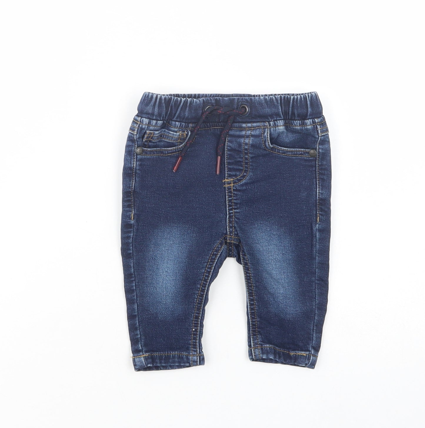 NEXT Baby Blue  Cotton Jogger Jeans Size 3-6 Months  Drawstring