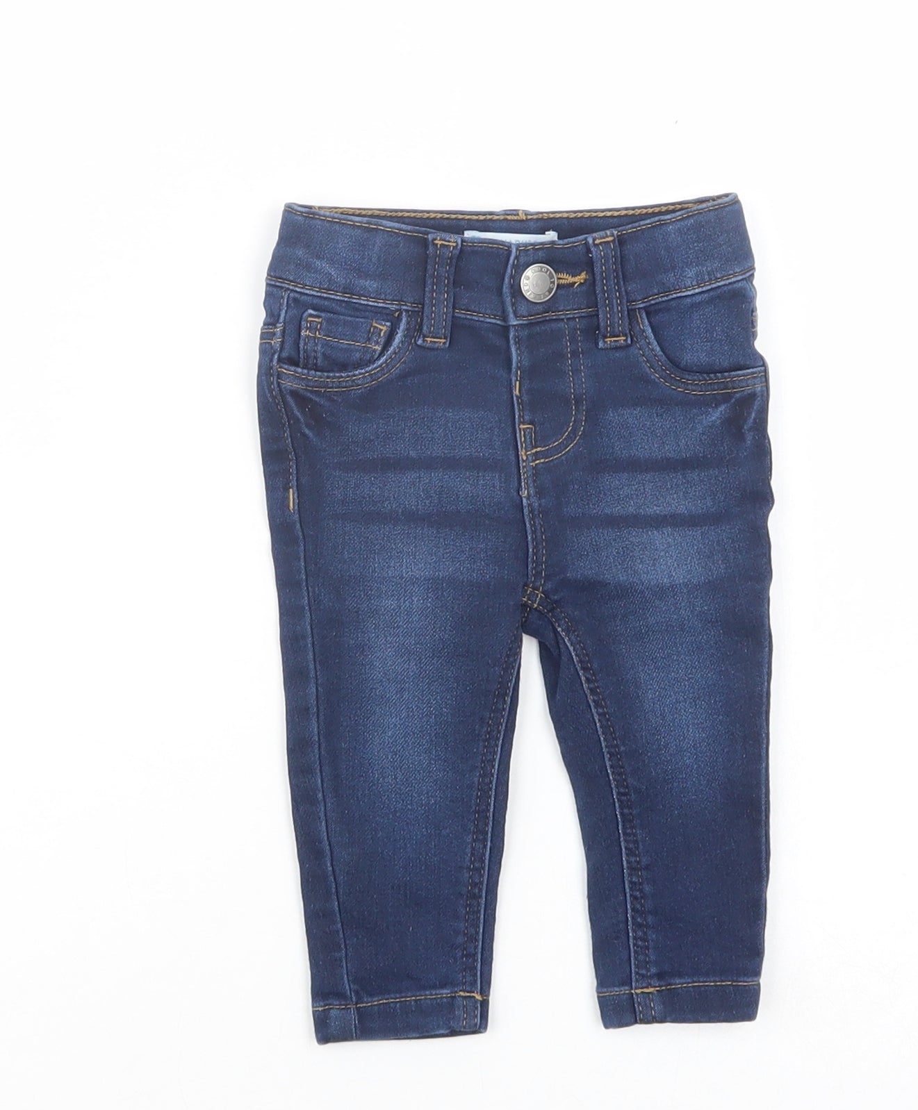Primark Baby Blue  Cotton Jogger Jeans Size 3-6 Months  Snap