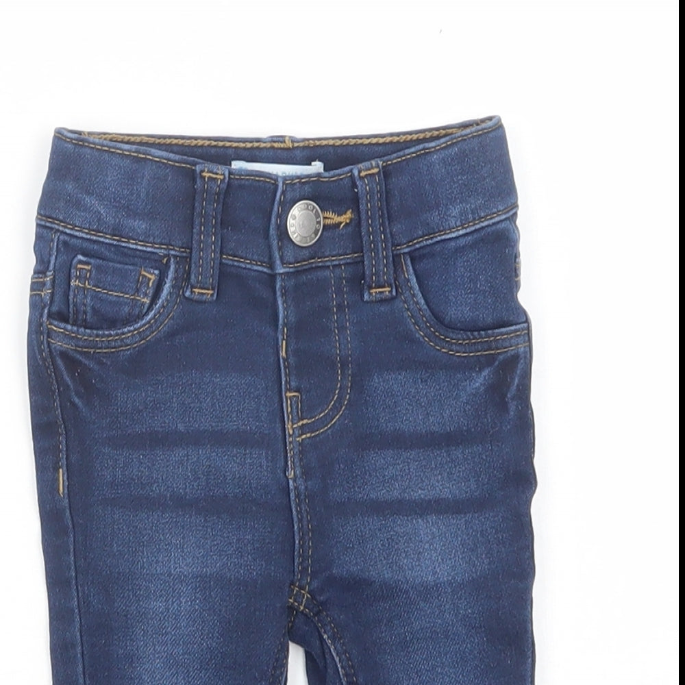 Primark Baby Blue  Cotton Jogger Jeans Size 3-6 Months  Snap