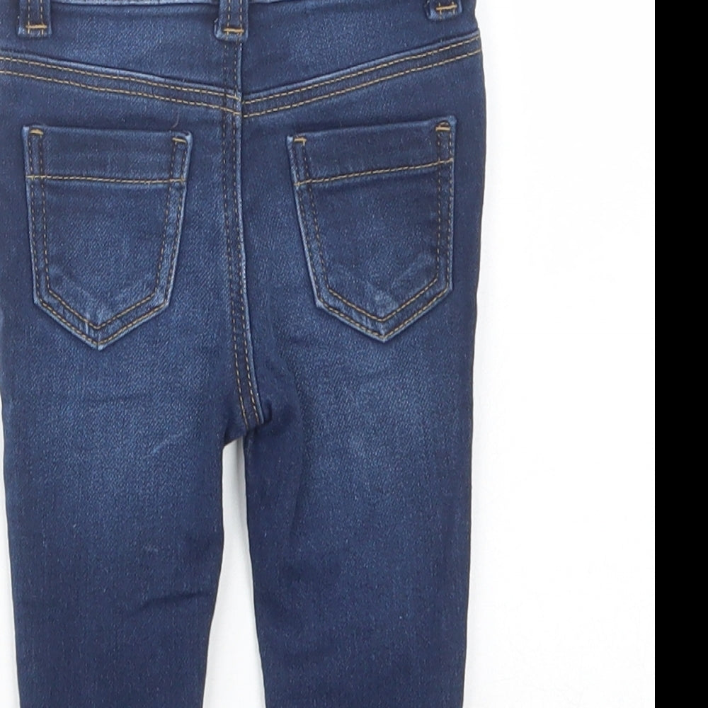 Primark Baby Blue  Cotton Jogger Jeans Size 3-6 Months  Snap
