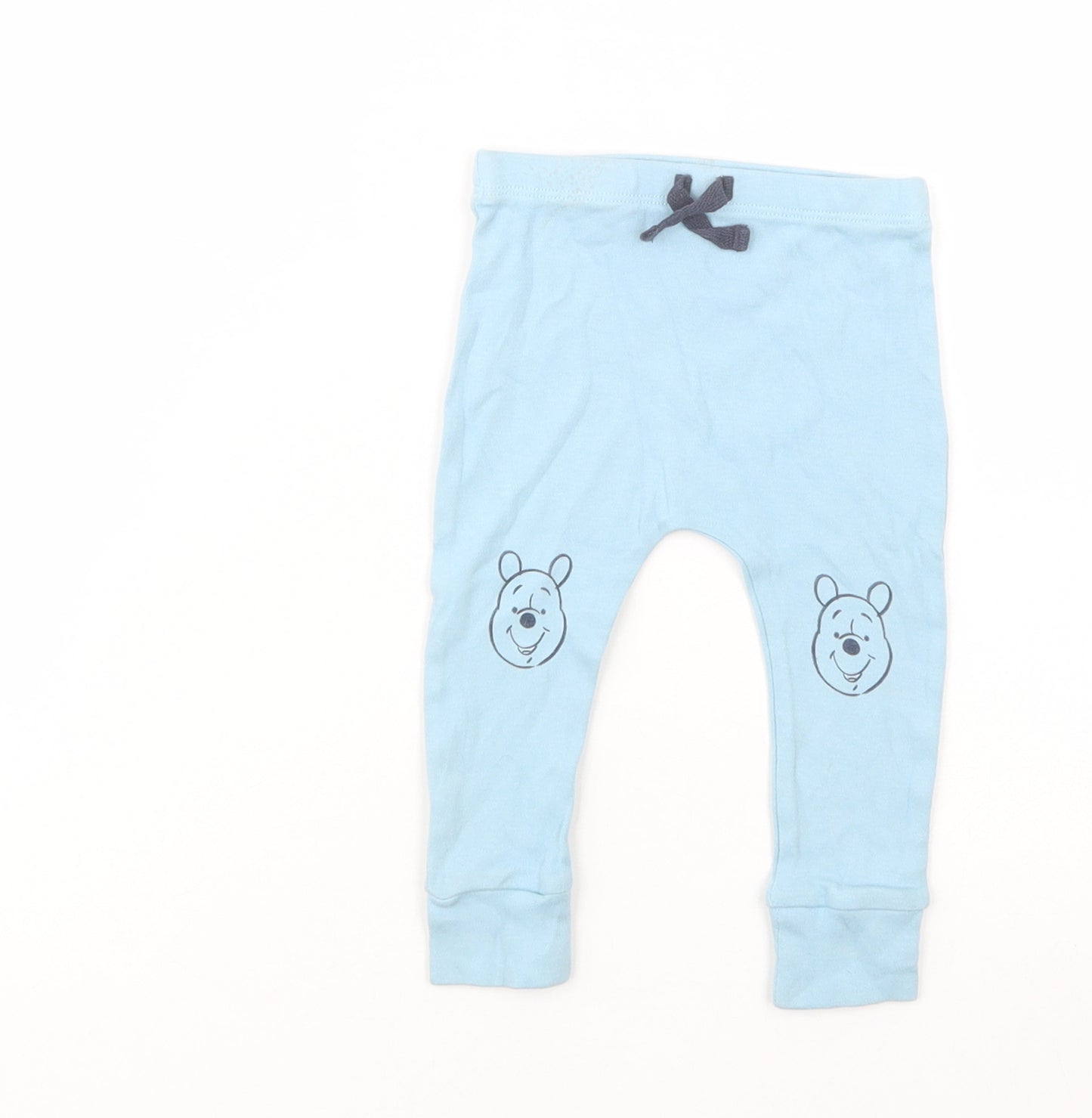 George Baby Blue  Cotton Jogger Leggings Size 6-9 Months  Drawstring - Winnie the Pooh