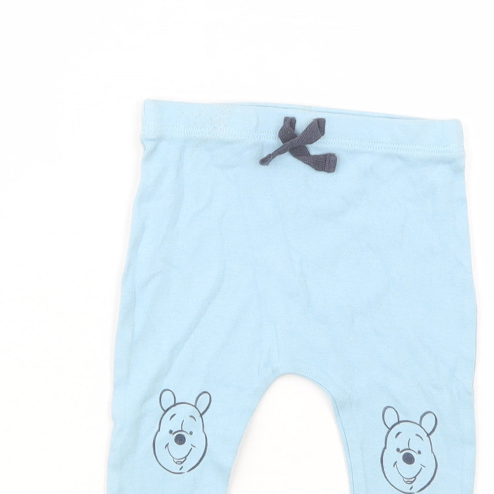 George Baby Blue  Cotton Jogger Leggings Size 6-9 Months  Drawstring - Winnie the Pooh